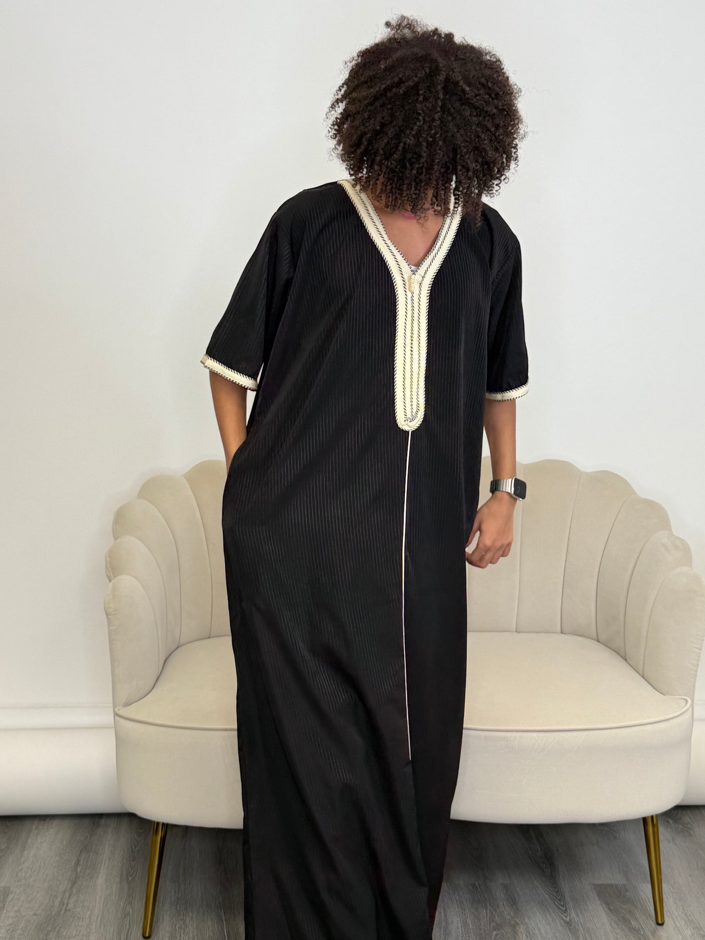 1/2 sleeve Black & Gold Djellaba