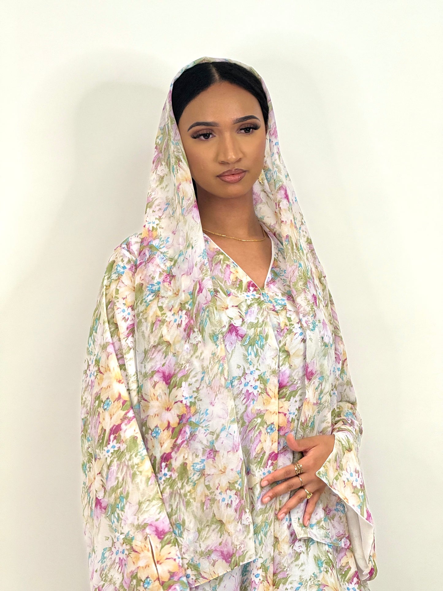 Limited purple rain printed abaya