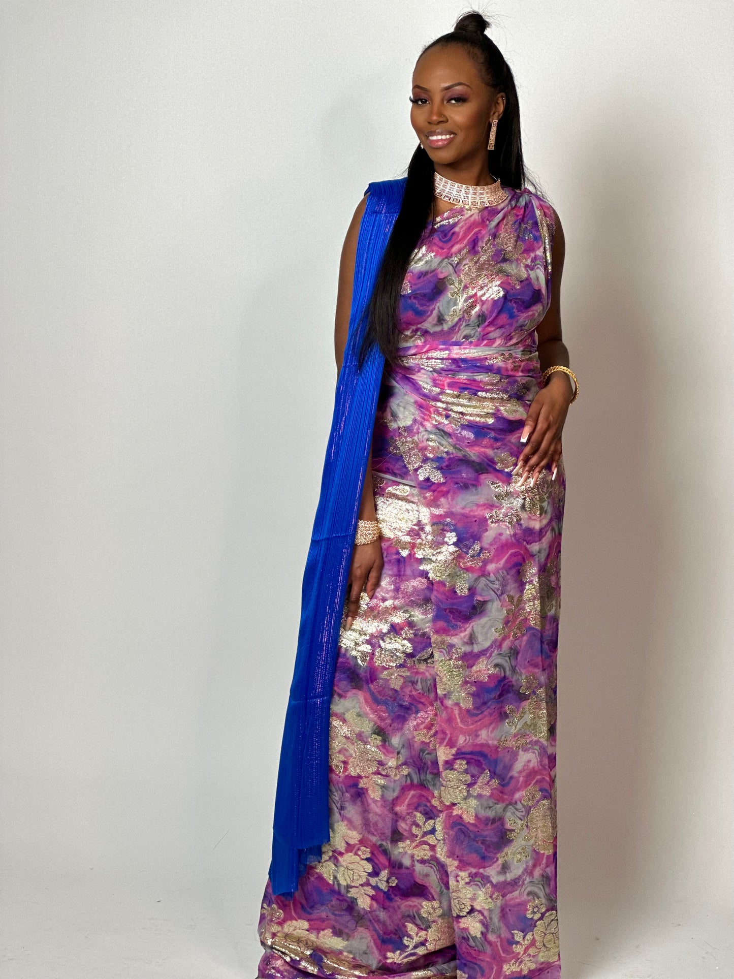 Purple|pink w royal blue Somali Dirac/Guuntino