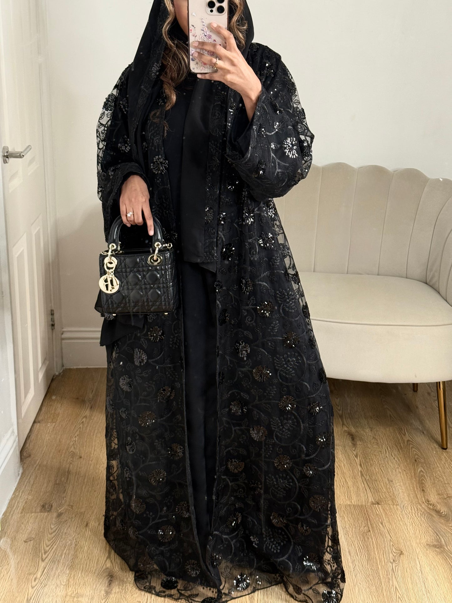 Black Nuur Abaya set