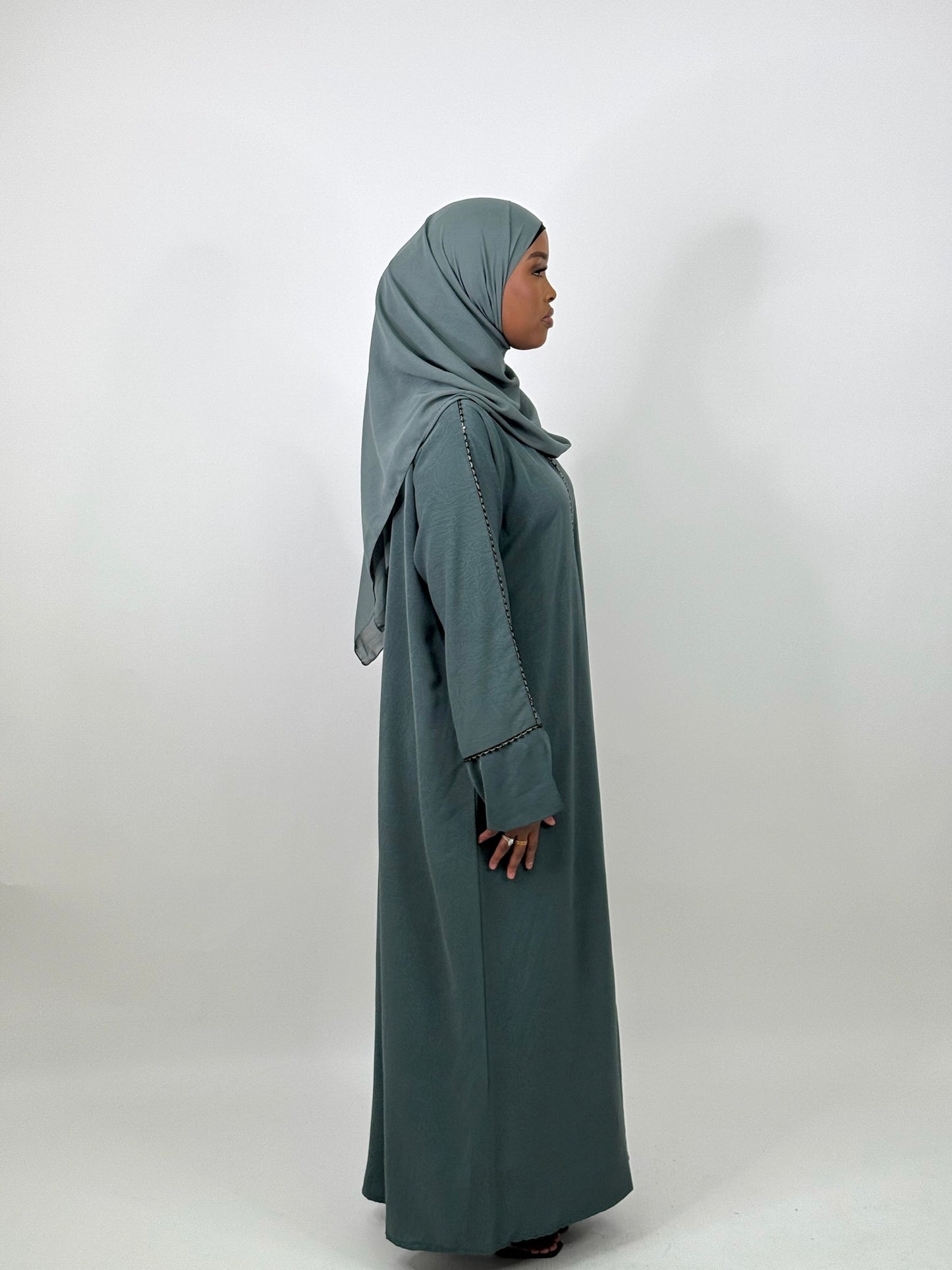Ash Green summer abaya