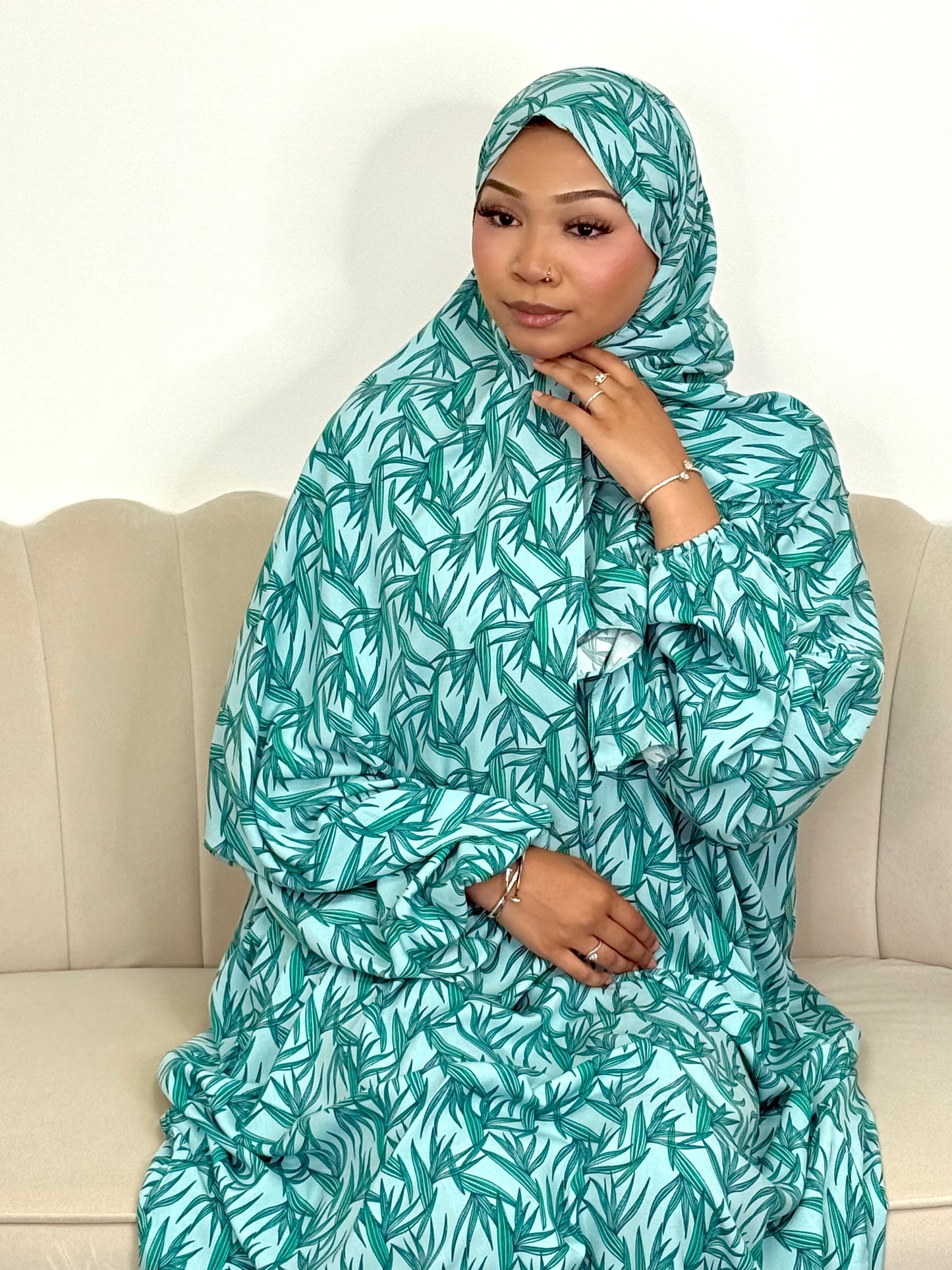 Palm print one piece prayer dress