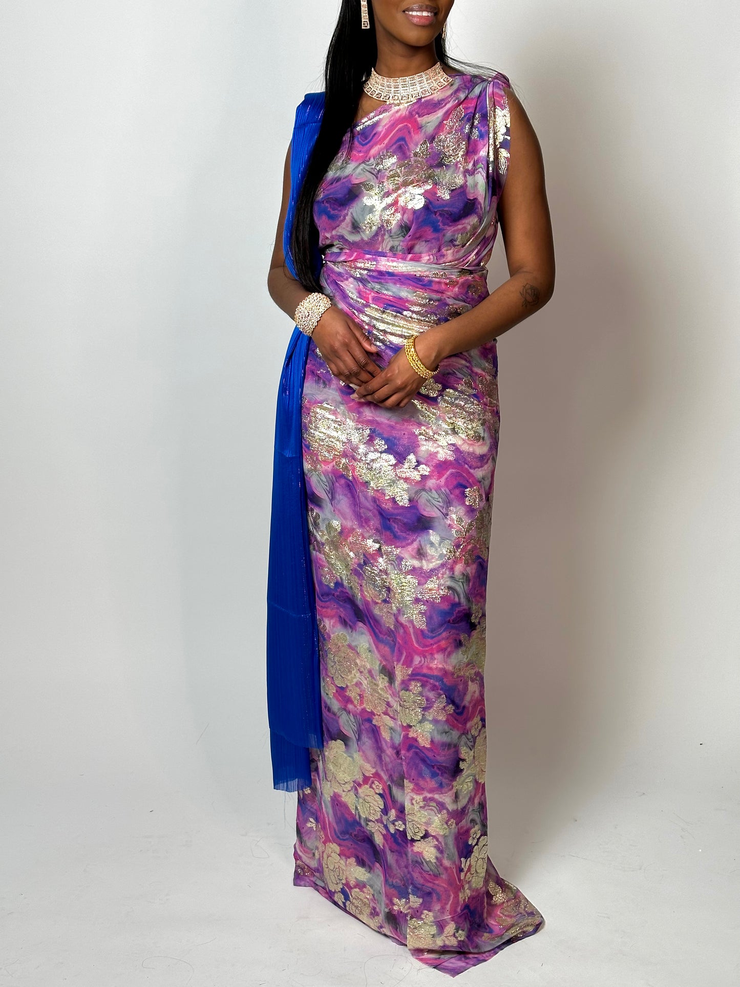 Purple|pink w royal blue Somali Dirac/Guuntino