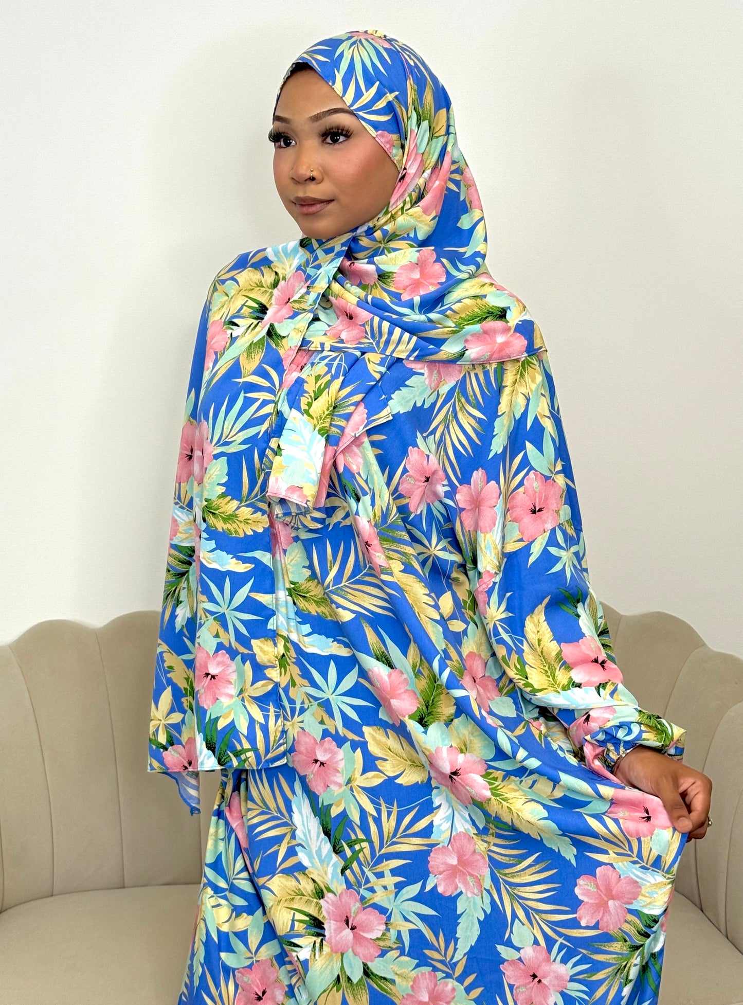 Viral Floral print one piece prayer dress