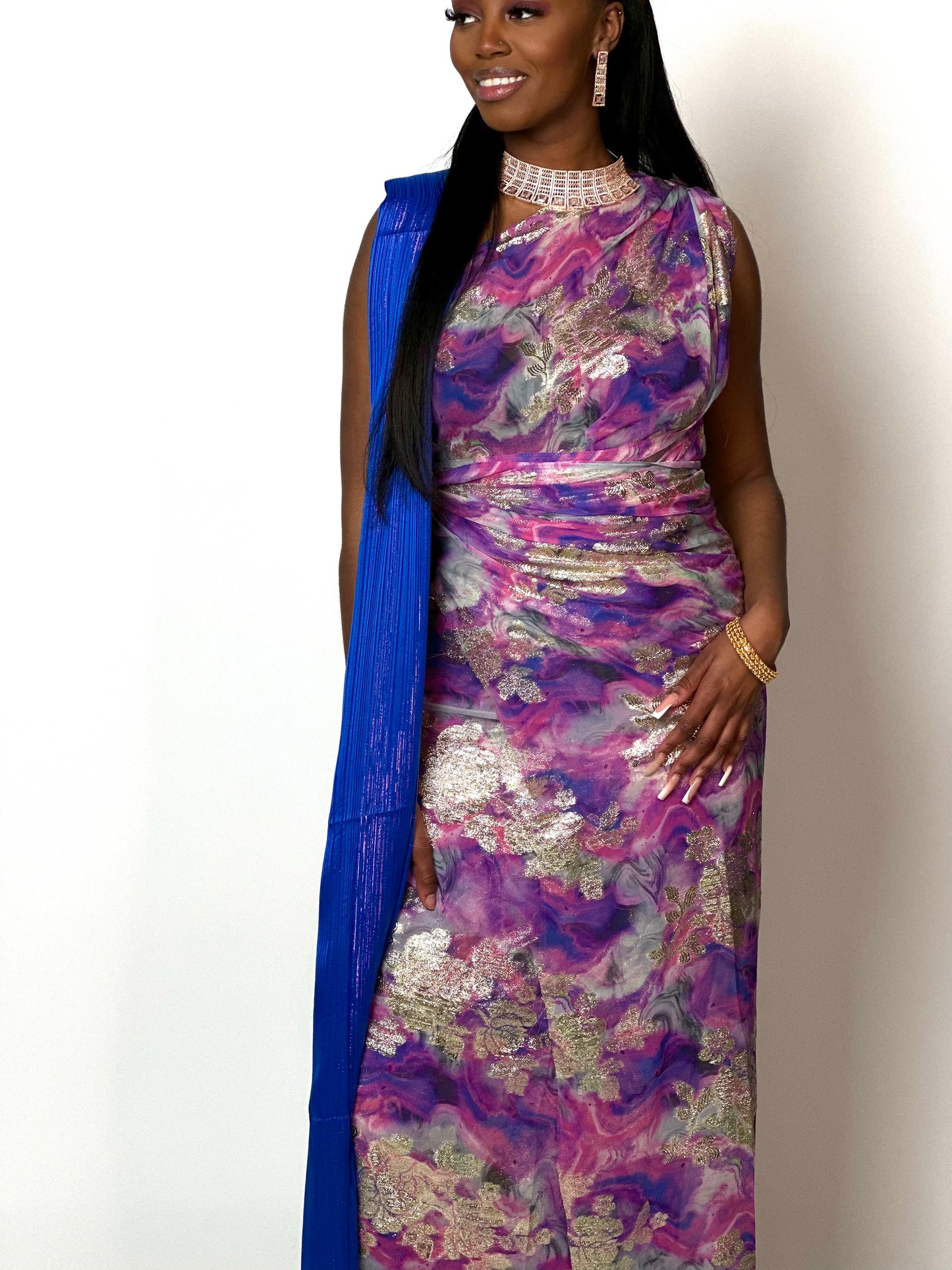 Purple|pink w royal blue Somali Dirac/Guuntino