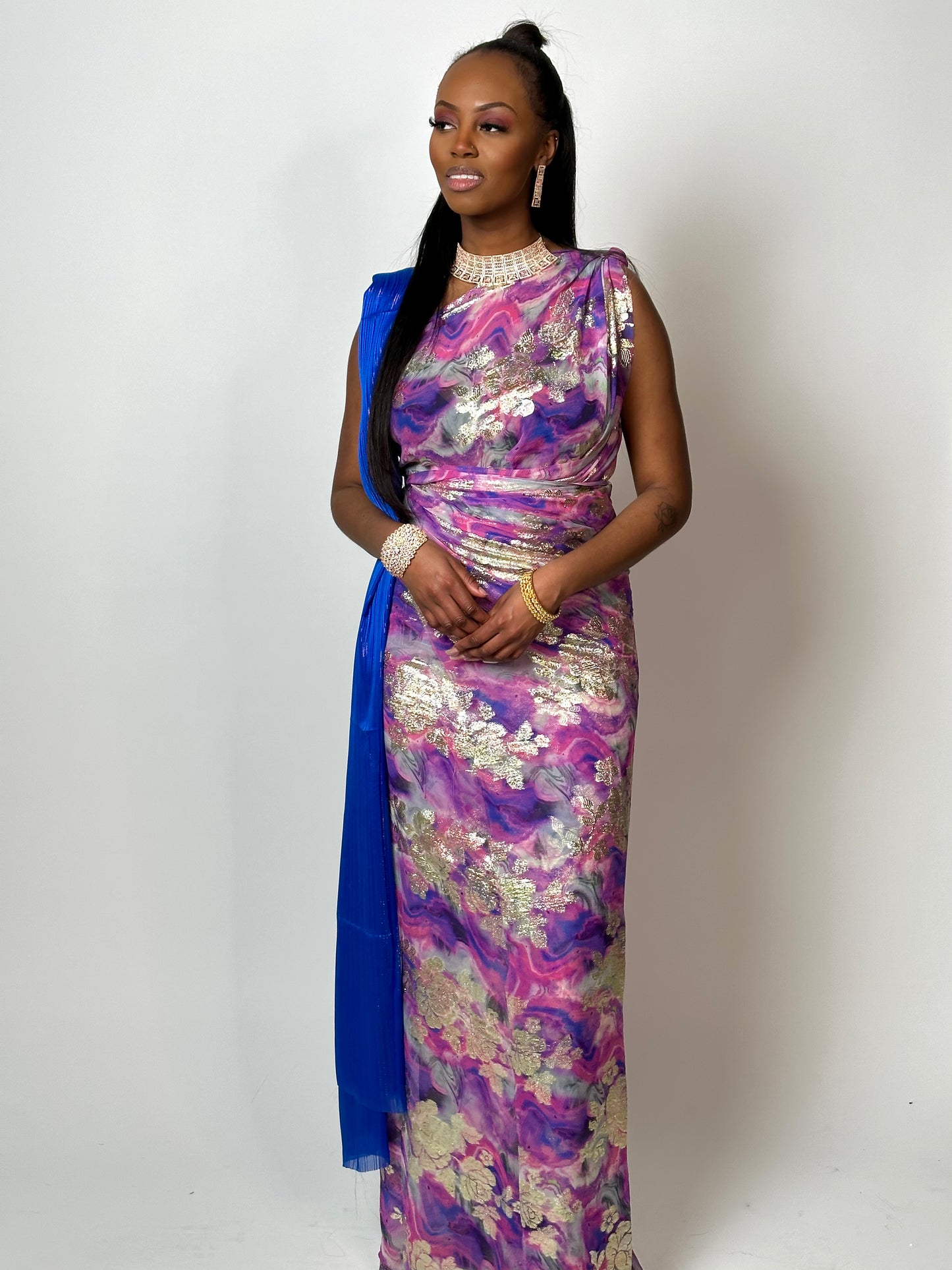 Purple|pink w royal blue Somali Dirac/Guuntino