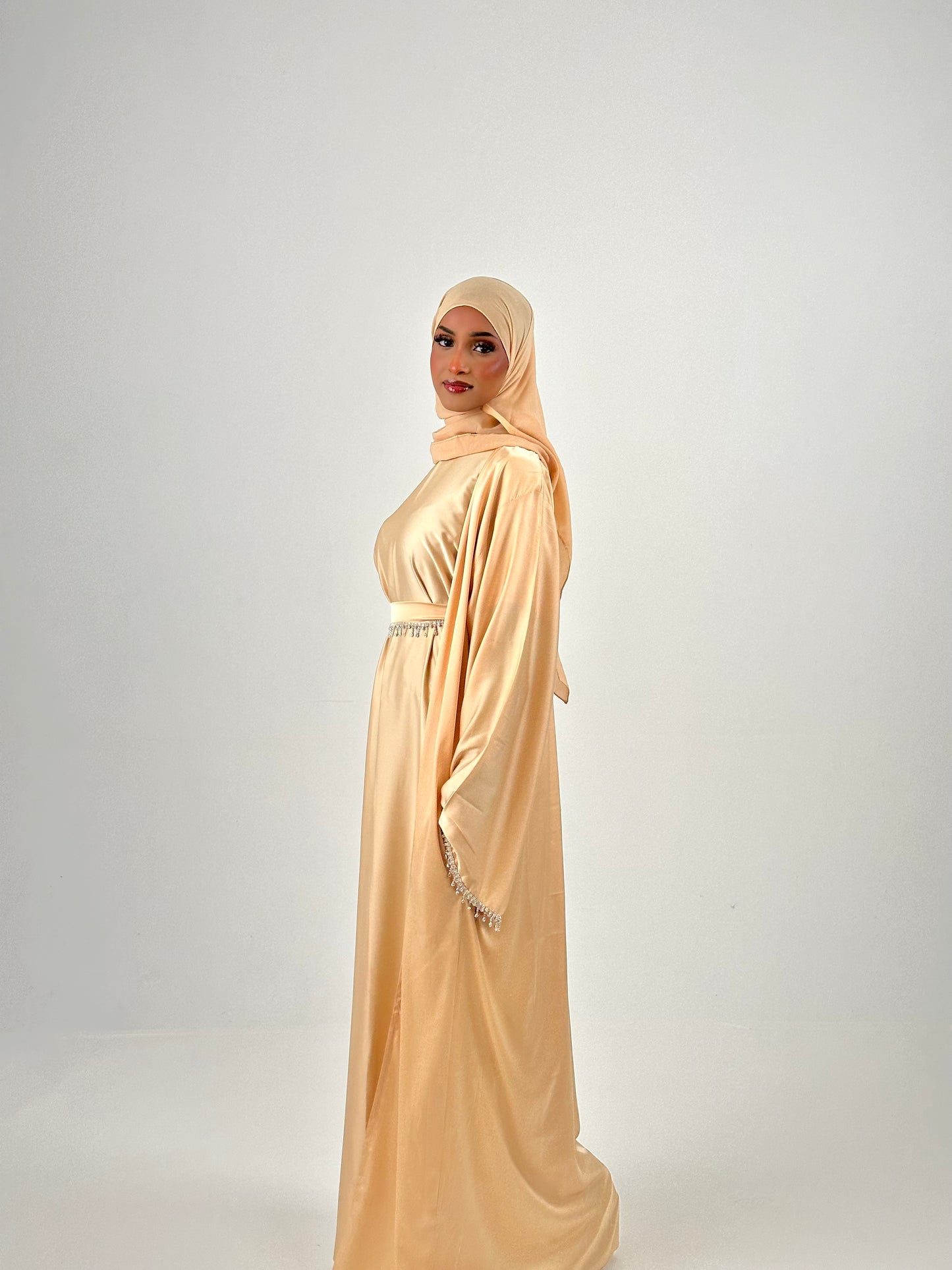 Idyllic satin abaya set