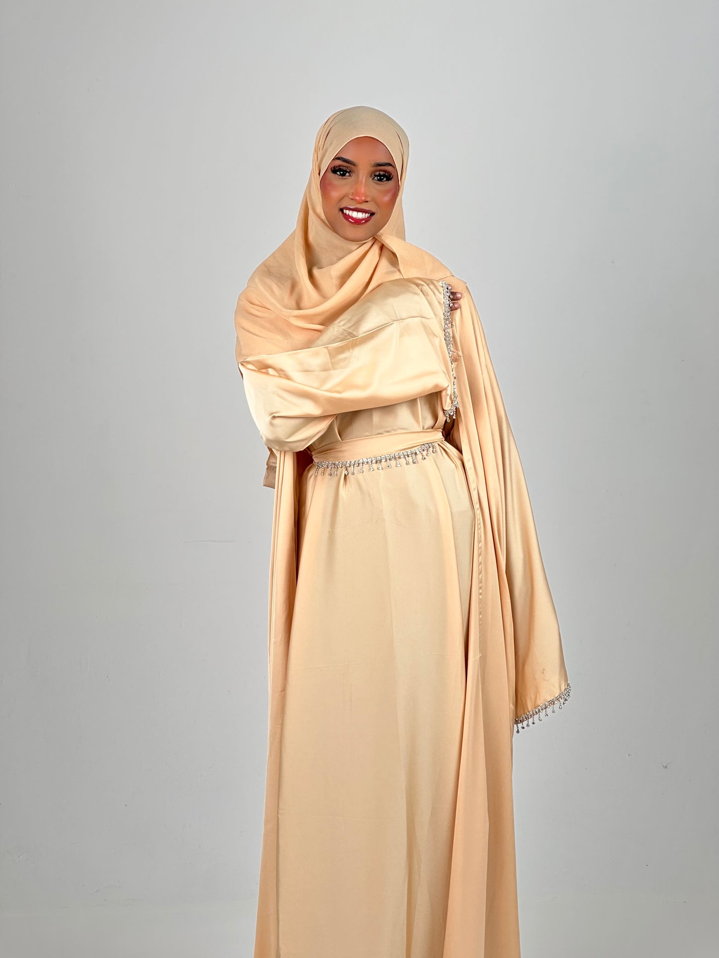 Idyllic satin abaya set