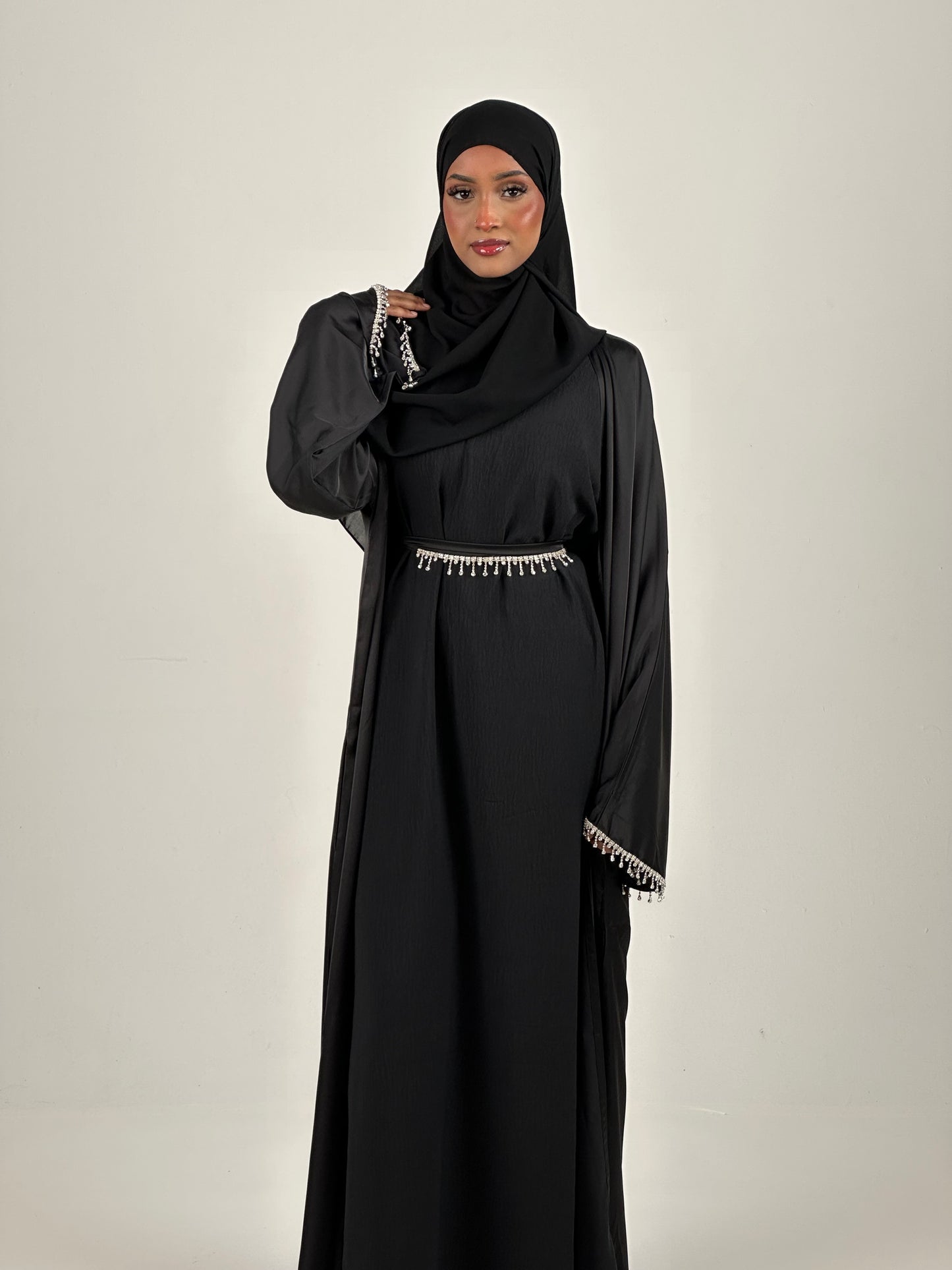 Idyllic satin abaya set