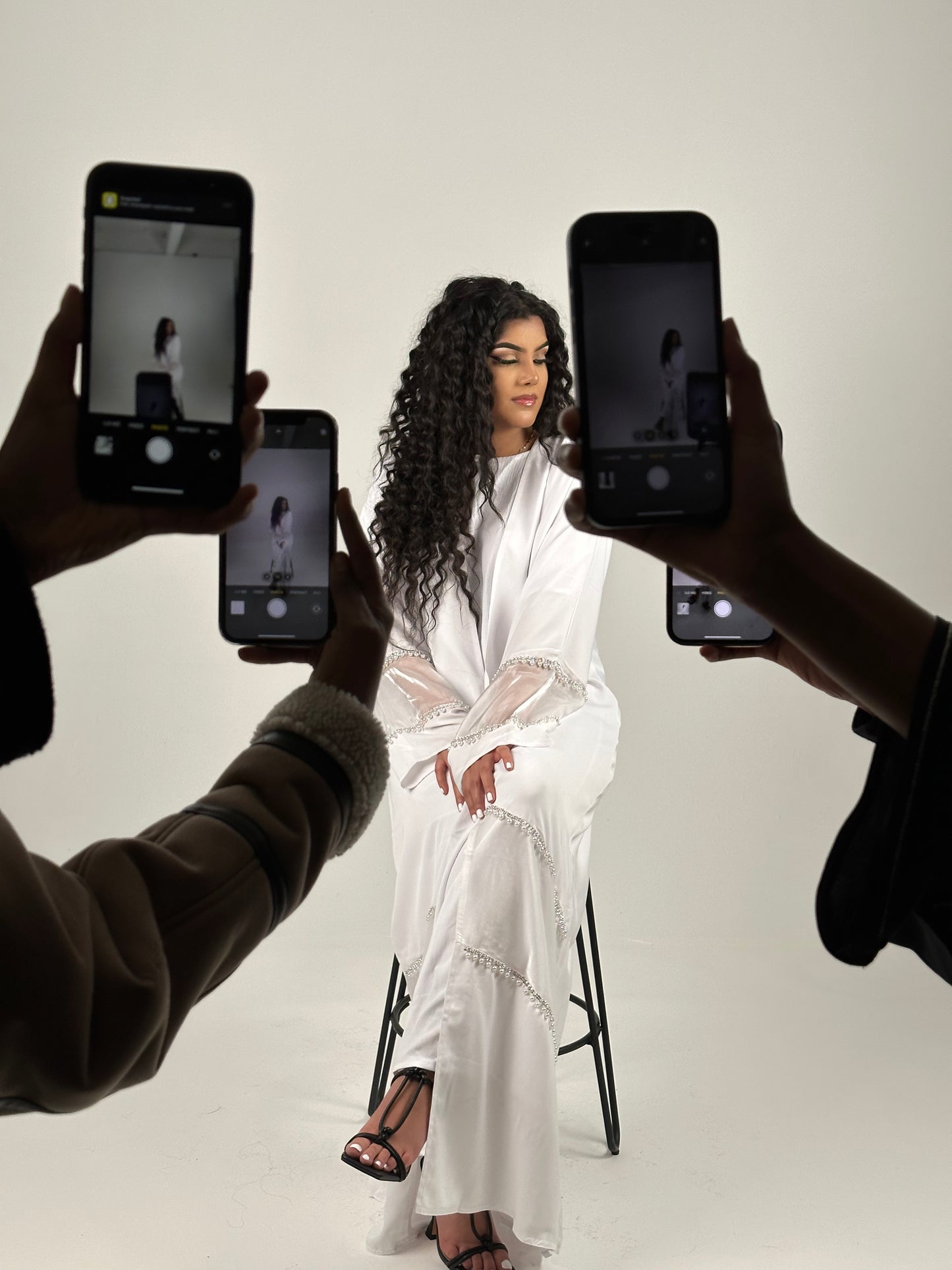 Sheer pearl abaya set £64.99