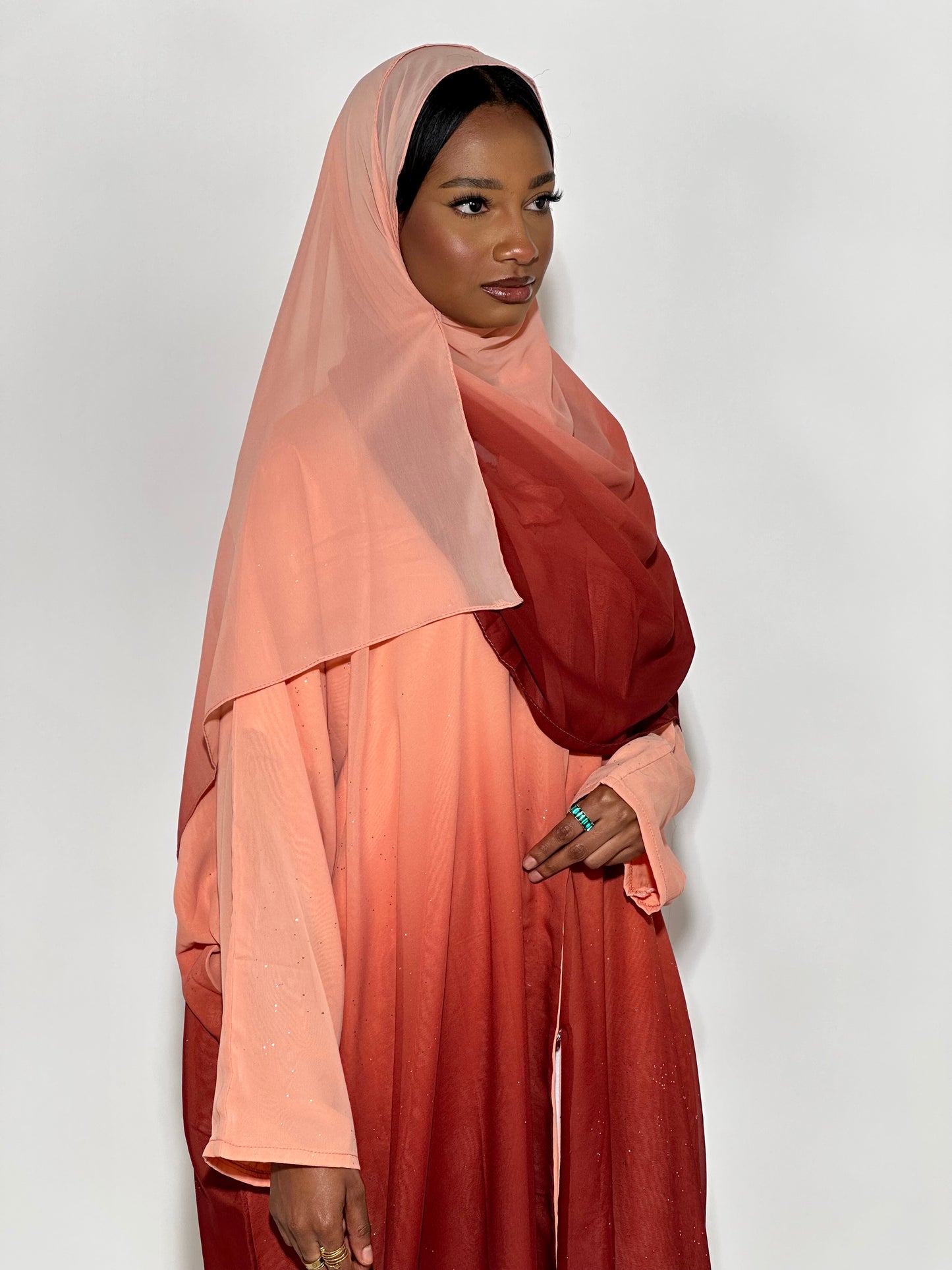 Sunset Ombré stars abaya