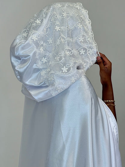 Grace glitter silk Bridal cover up cape