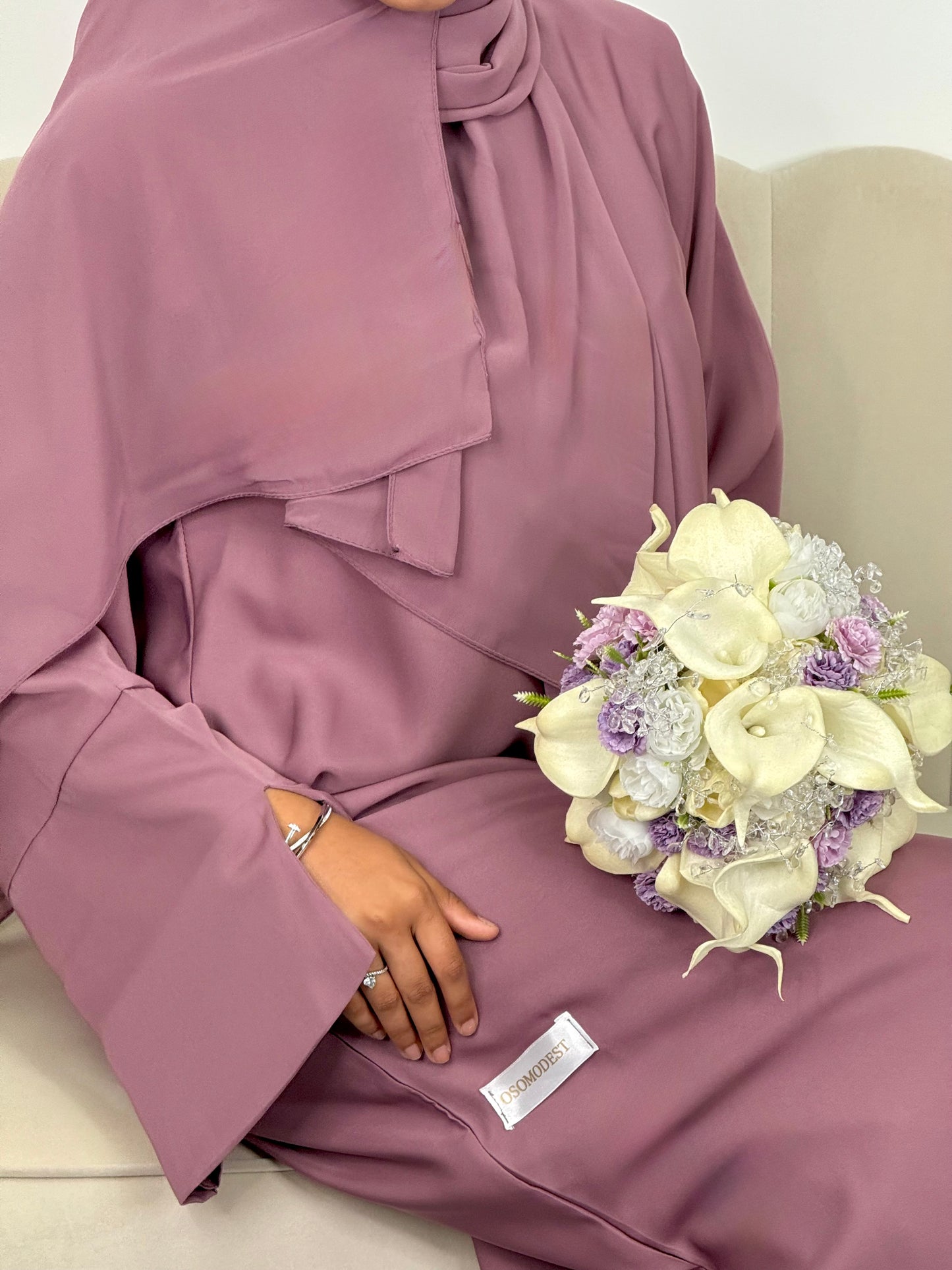 Lilac sun split abaya
