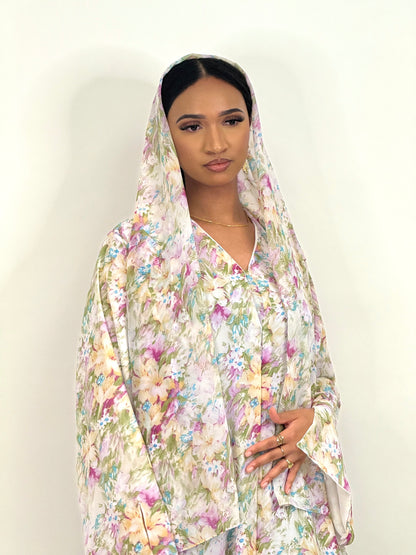 Limited purple rain printed abaya