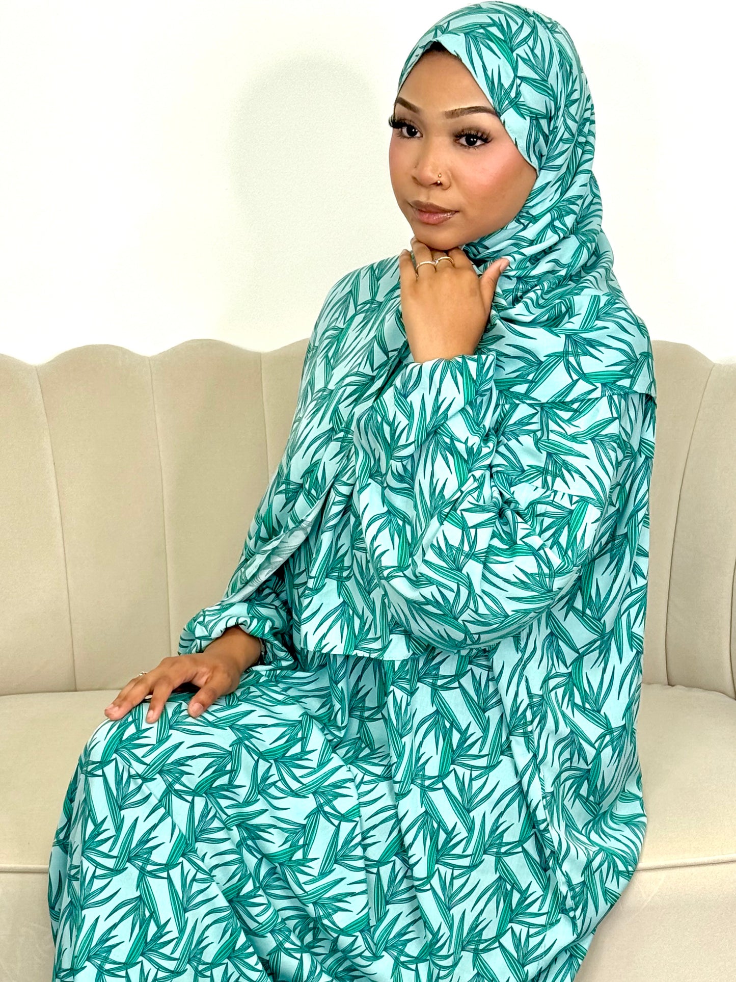 Palm print one piece prayer dress