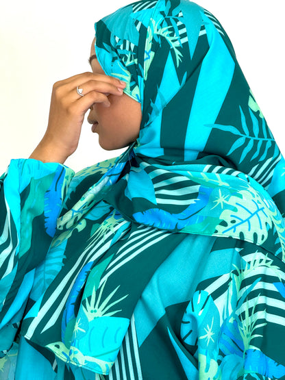 Medici print one piece prayer dress