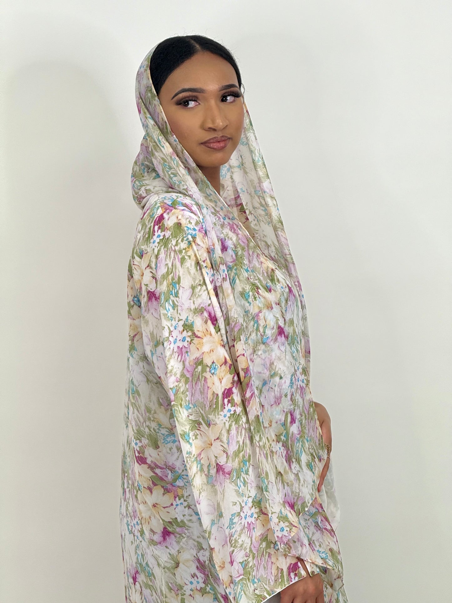 Limited purple rain printed abaya