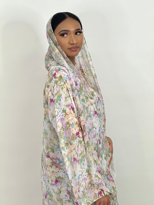 Limited purple rain printed abaya