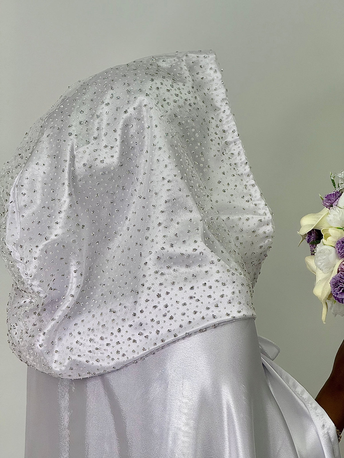 Aroosa diamond Silk Bridal cover up cape