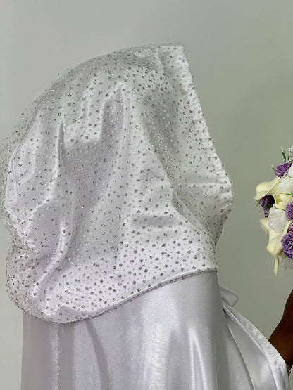 Aroosa diamond Silk Bridal cover up cape