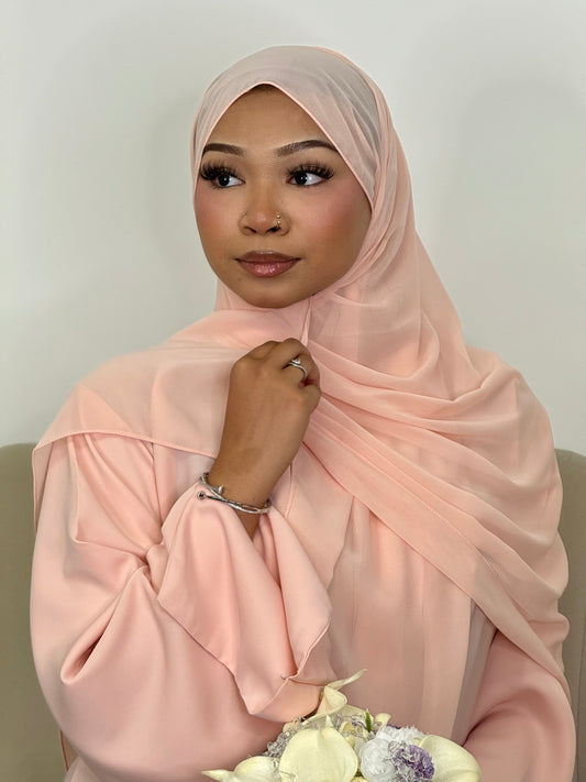 Baby pink split abaya