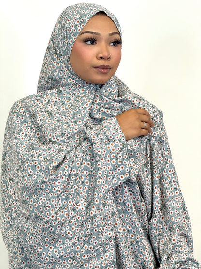 Cloudy skies print one piece prayer dress