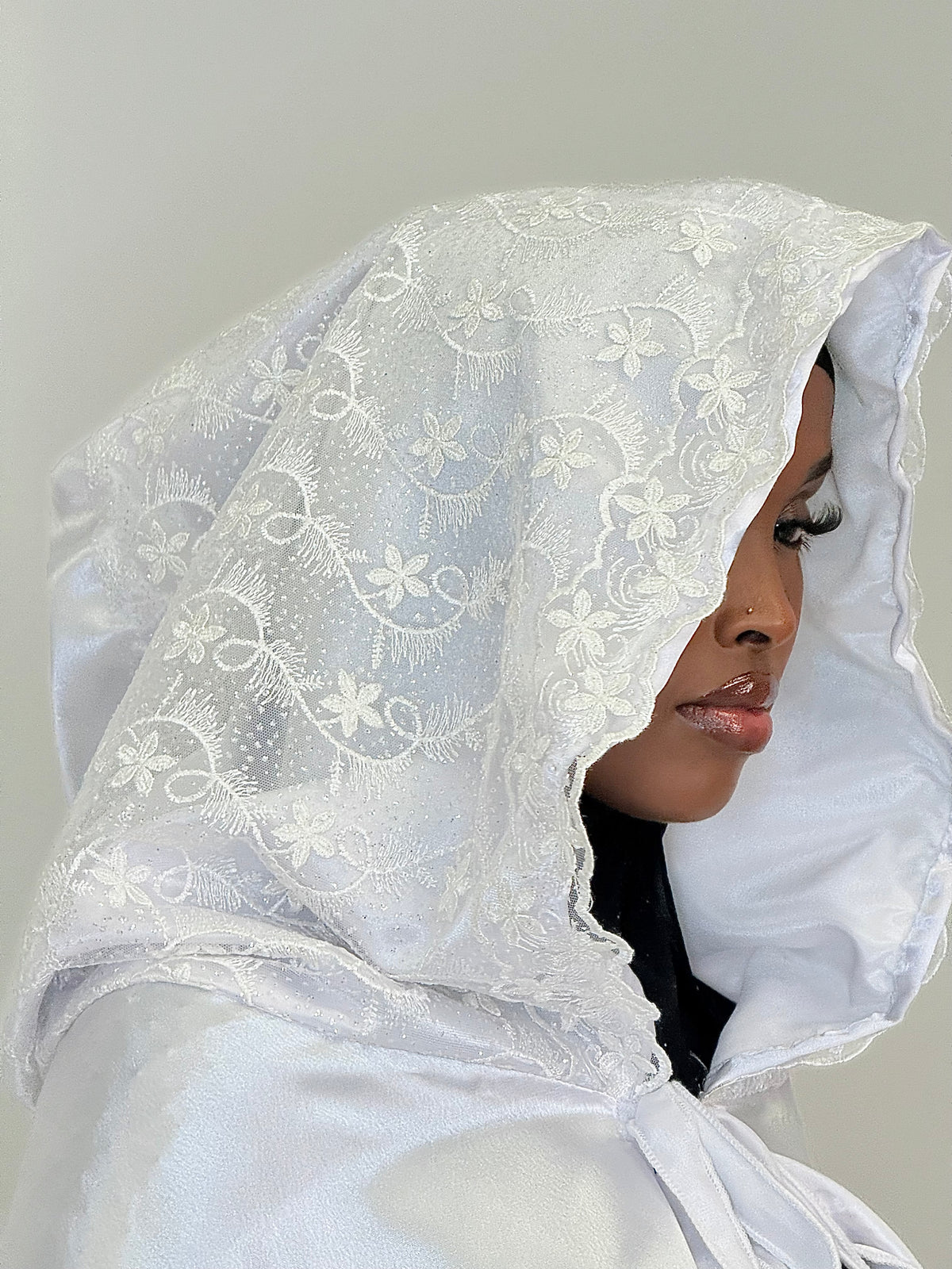 Grace glitter silk Bridal cover up cape