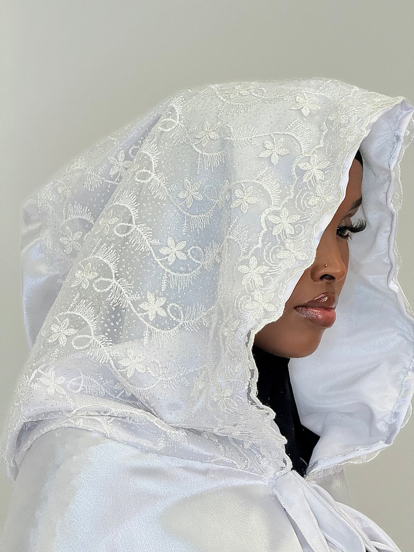 Grace glitter silk Bridal cover up cape