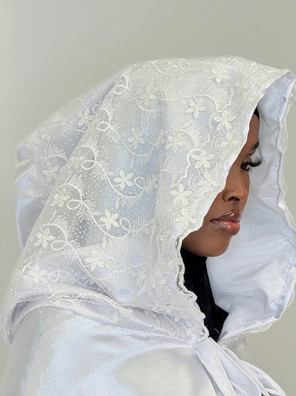 Grace glitter silk Bridal cover up cape