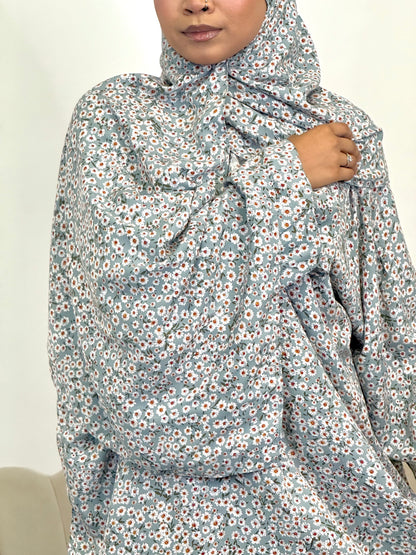 Cloudy skies print one piece prayer dress