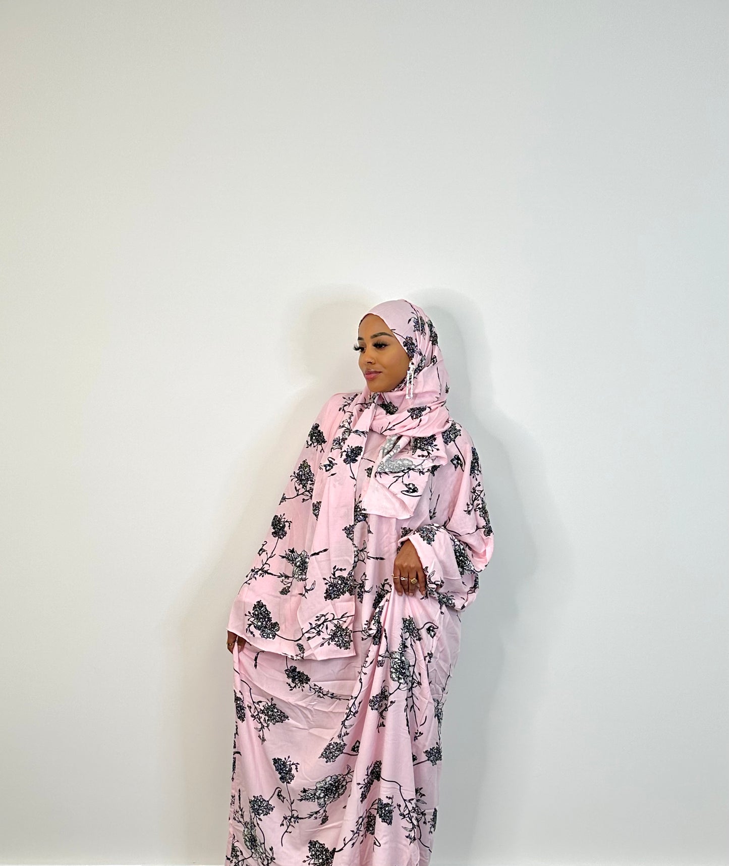 Blush pink one piece islamic prayer dress