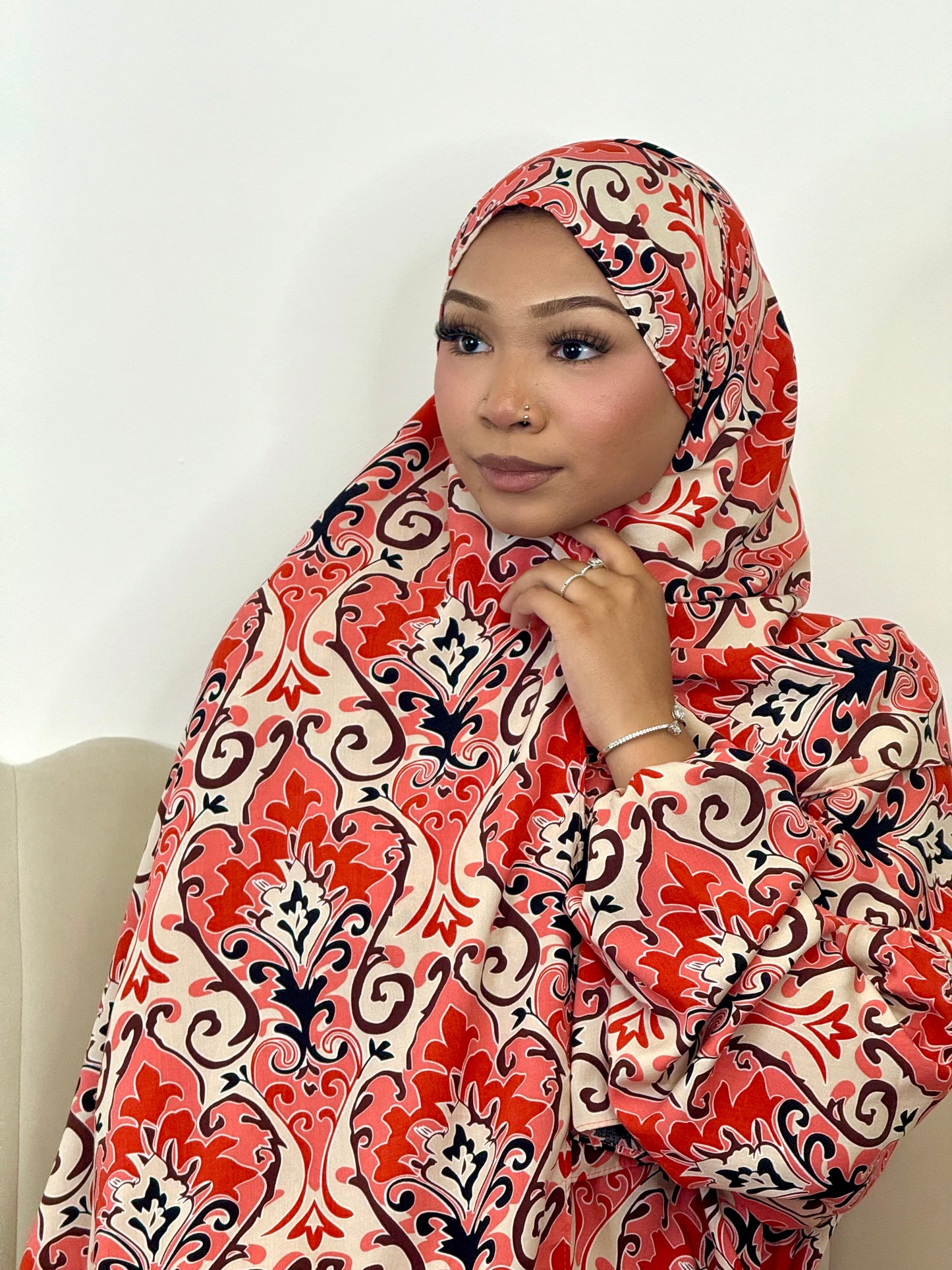 Berry print one piece prayer dress