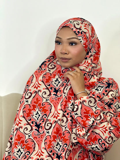 Berry print one piece prayer dress