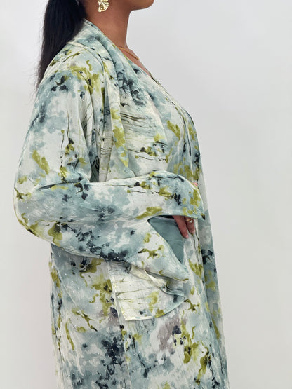 Limited Green park printed abaya