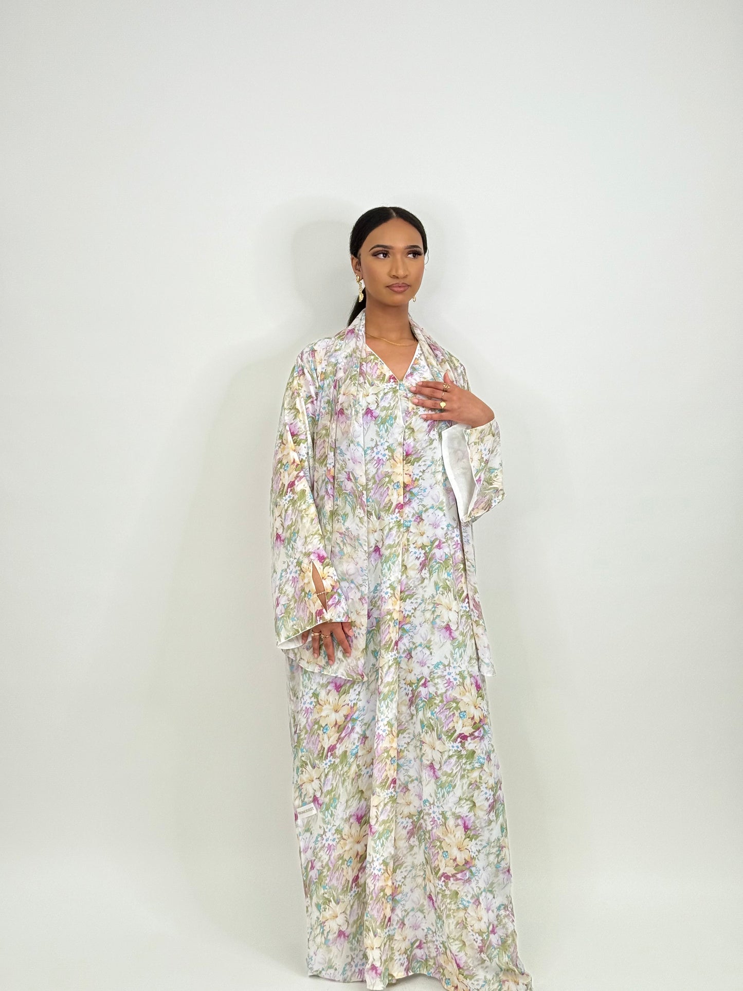 Limited purple rain printed abaya