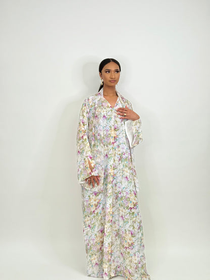 Limited purple rain printed abaya