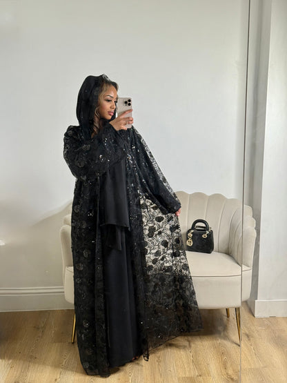 Black Nuur Abaya set