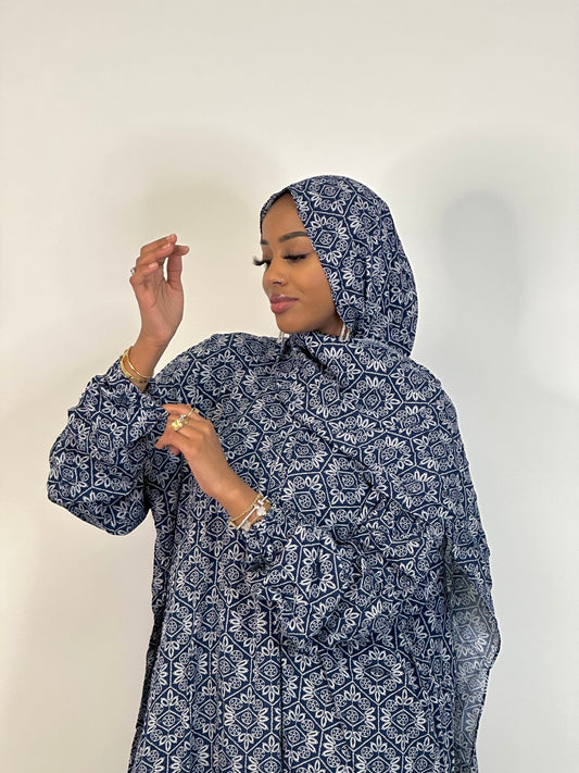 Sky pattern one piece islamic prayer dress
