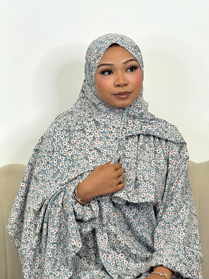 Cloudy skies print one piece prayer dress