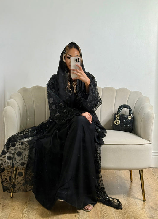 Black Nuur Abaya set