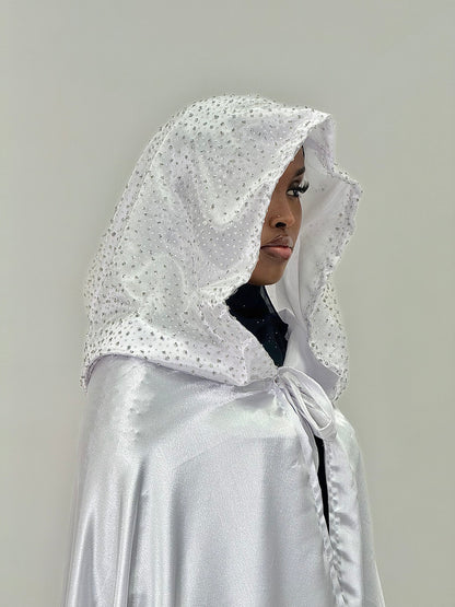 Aroosa diamond Silk Bridal cover up cape