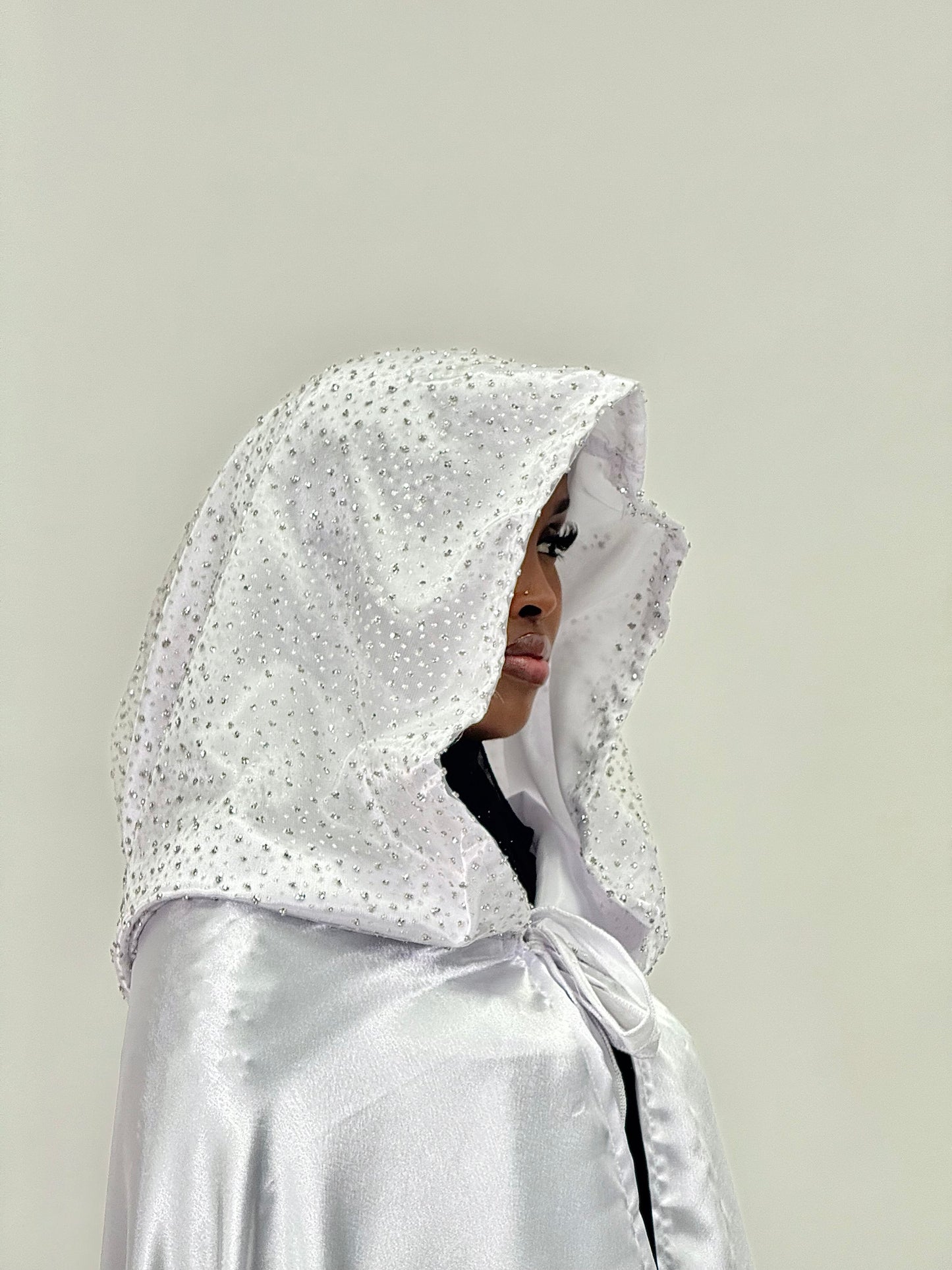 Aroosa diamond Silk Bridal cover up cape