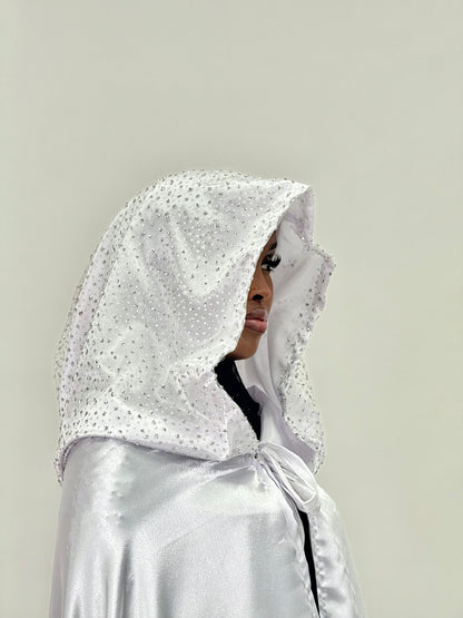 Aroosa diamond Silk Bridal cover up cape