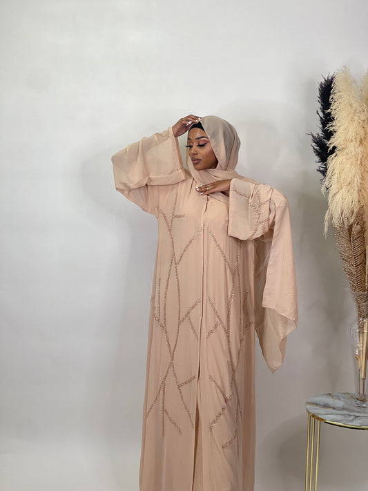 Cream Bespoke abaya set
